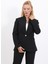 Kendinden Dik Yakalı Ceket-Siyah 1