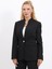 Kendinden Dik Yakalı Ceket-Siyah 4