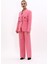 Erkek Yaka Çapraz Ceket & Bol Paça Pantolon-Pembe 4