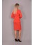 V Yaka Uzun Ceket & Kalem Etek Takım-Turuncu 2