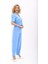 V Yaka Kısa Ceket & Paçası Pileli Pantolon-Gökyüzü 4