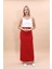 Uzun Düz Dar Etek-Kırmızı 1