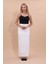 Uzun Düz Dar Etek-Beyaz 5