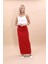 Uzun Düz Dar Etek-Kırmızı 4