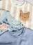 Pamuklu Mavi Krem Animal Desenli 3'lü Romper Set 4