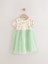 Pamuklu Sage Green Floral Kısa Kollu Tütülü Elbise 4
