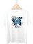 Felix Dies Beyaz Oversize Kalıp Kelebek Baskılı Unisex T-Shirt 1