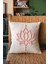 Lotus Çiçek Deseni Punch (Panç) Işlemeli Keten Kırlent Kılıfı 1