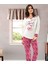 Miraxx Derya Kurşun Kalp Baskılı Kadın Pijama Takım 861 1