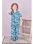 Pjkö Mickey Desenli Mavi Kısa Kollu Önden Düğmeli Erkek Çocuk Pijama Takımı 4-12 Yaş 544K 1