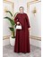 Robalı Tesettür ELBISE-5023 Bordo 1