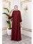 Robalı Tesettür ELBISE-5023 Bordo 3
