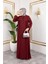 Robalı Tesettür ELBISE-5023 Bordo 4