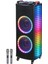 100W Şarjlı Rgb Taşınabilir Bluetooth Parti Hoparlörü – Mikrofonlu, 2X10’’ Bataryalı Büyük Hoparlör 1