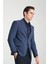Loreo Erkek Lacivert Poliviskon Kumaş Yarım Astarlı Mono Yaka Slim Fit Blazer Ceket 2
