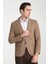 Loreo Erkek Camel Poliviskon Kumaş Yarım Astarlı Mono Yaka Slim Fit Blazer Ceket 1