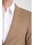 Loreo Erkek Camel Poliviskon Kumaş Yarım Astarlı Mono Yaka Slim Fit Blazer Ceket 3