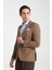Loreo Erkek Hardal Poliviskon Kumaş Yarım Astarlı Mono Yaka Slim Fit Blazer Ceket 2