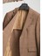 Loreo Erkek Hardal Poliviskon Kumaş Yarım Astarlı Mono Yaka Slim Fit Blazer Ceket 4