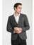 Loreo Erkek Siyah Poliviskon Kumaş Yarım Astarlı Mono Yaka Slim Fit Blazer Ceket 1