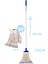 Yüzey Temizliği Islak Mop Set 5 Yedekli 5 Adet Islak Mop Paspas 500 gr Aparat ve Alüminyum Boru Sap 1