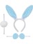 Tavşan Kostüm Seti Taç Papyon Ponpon Kuyruk Mavi 1