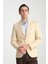 Marcio Erkek Bej Pamuk Karışımlı Esneyen Kumaş Mono Yaka Slim Fit Spor Blazer Ceket 1