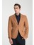 Grande Erkek Camel Kaşe Kumaşlı Mono Yaka Slim Fit Blazer Ceket 1