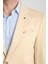 Marcio Erkek Bej Pamuk Karışımlı Esneyen Kumaş Mono Yaka Slim Fit Spor Blazer Ceket 3