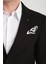 Grande Erkek Siyah Kaşe Kumaşlı Mono Yakaslim Fit Blazer Ceket 2