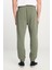 %100 Pamuk Regular Fit Normal Kesim Ribanalı Paça Haki Jogger Pantolon 3