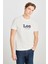 %100 Pamuk Regular Fit Normal Kesim Aplikeli Ekru Tişört 1