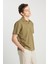 Relaxed Fit Geniş Kesim Haki Polo Tişört 1