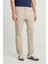 Slim Fit Dar Kesim Normal Bel Darpaça Bej Chino Pantolon 3