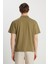 Relaxed Fit Geniş Kesim Haki Polo Tişört 5
