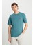 %100 Pamuk Relaxed Fit Geniş Kesim Minimal Logo Lacivert Tişört 1