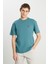 %100 Pamuk Relaxed Fit Geniş Kesim Minimal Logo Lacivert Tişört 2