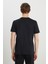 %100 Pamuk Regular Fit Normal Kesim Minimal Logo Siyah Tişört 5