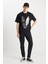 %100 Pamuk Frank Relaxed Fit Geniş Kesim Siyah Jean Denim Pantolon 1