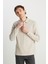 Regular Fit Normal Kesim Uzun Kollu Pamuklu Taş Rengi Polo Yaka Tişört 1