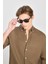 Regular Fit Normal Kesim Haki Keten Gömlek 4