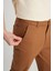 Slim Fit Dar Kesim Normal Bel Darpaça Bordo Chino Pantolon 5
