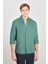 Regular Fit Normal Kesim Yeşil Keten Gömlek 1