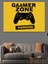 Gamer Zone Uyarısı Dekoratif Kanvas - Mdf Ahşap Tablo 3