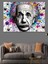 Soyut Renkli Einstein Portresi Dekoratif Kanvas - Mdf Ahşap Tablo 3