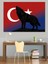 Türk Bayrağı ve Kurt Silüeti Dekoratif Kanvas - Mdf Ahşap Tablo 1