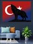 Türk Bayrağı ve Kurt Silüeti Dekoratif Kanvas - Mdf Ahşap Tablo 4