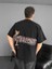 Ön ve Arka Baskılı Oversize Bisiklet Yaka T-Shirt - Siyah 1
