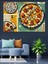 Renkli Pizza Çizimi Dekoratif Kanvas - Mdf Ahşap Tablo 3
