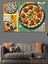 Renkli Pizza Çizimi Dekoratif Kanvas - Mdf Ahşap Tablo 4